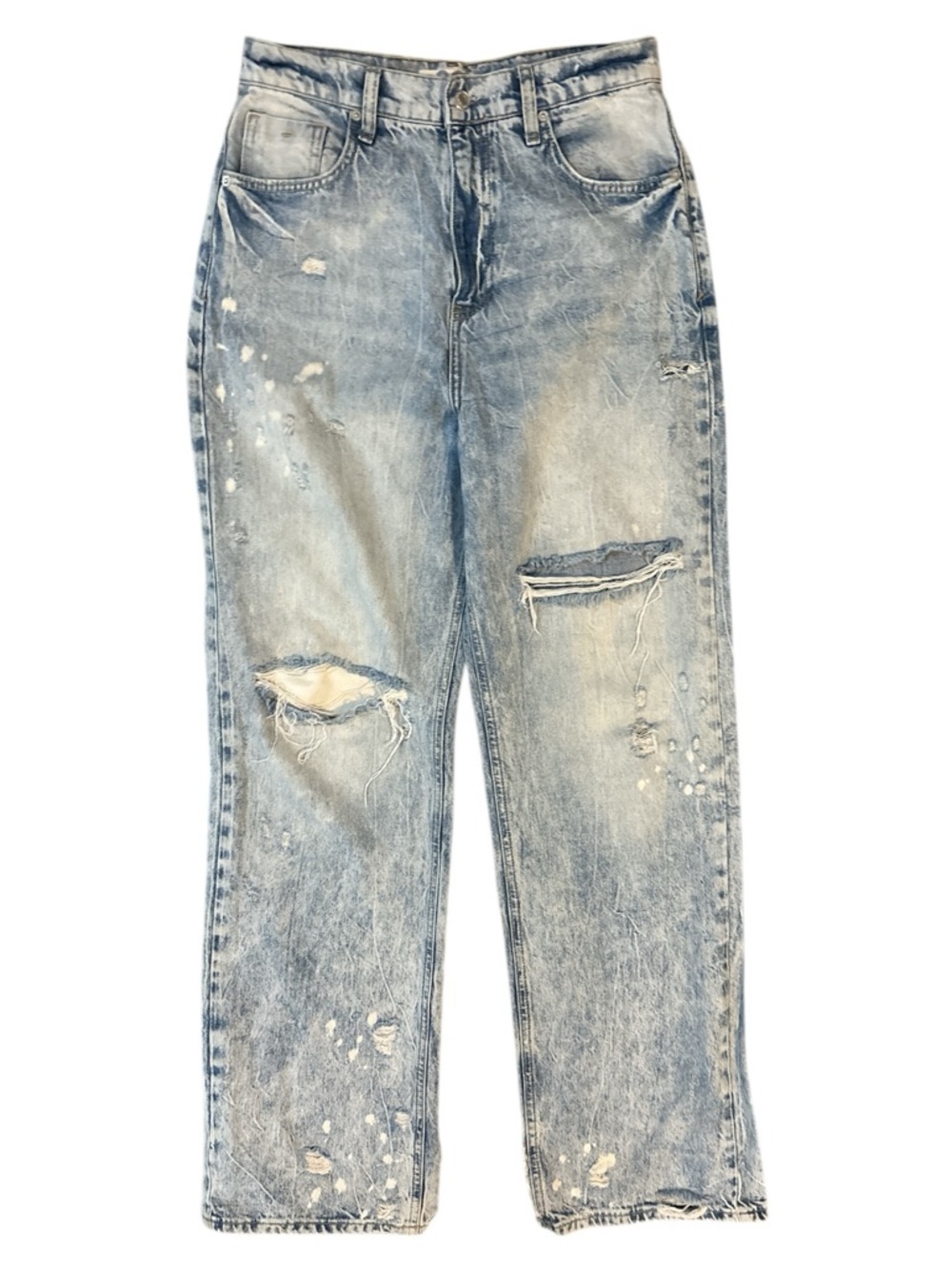 We the Free by Free People Deconstructed Distressed Straight Leg Jeans Size 30